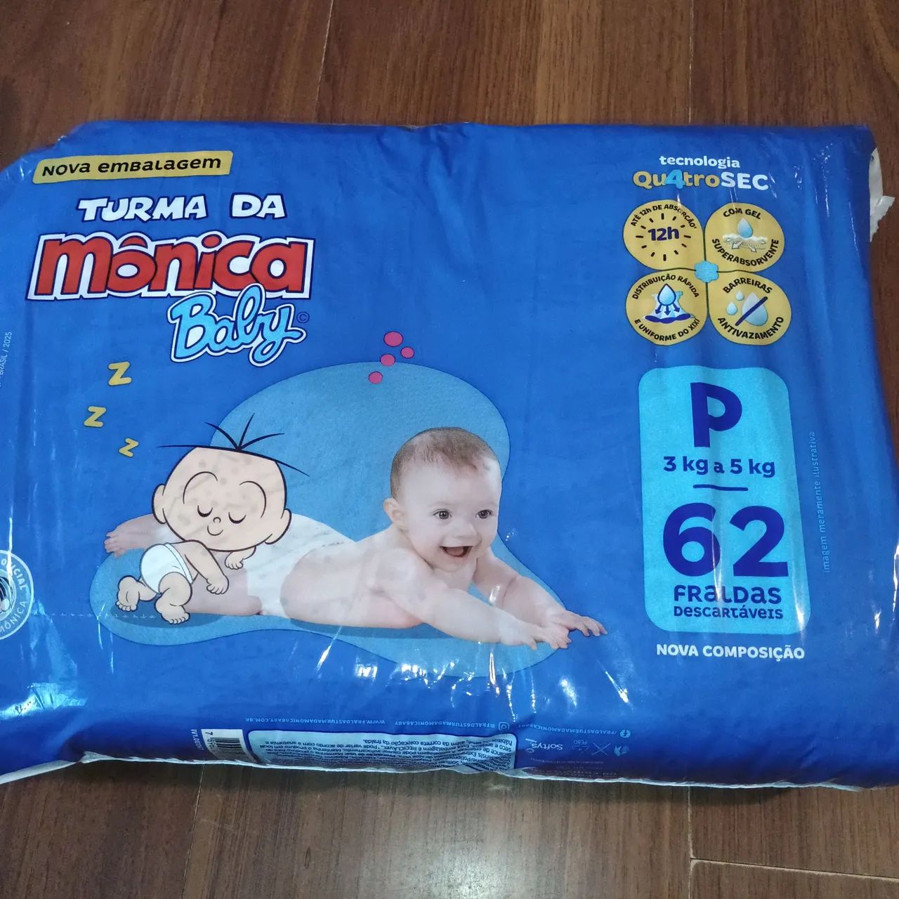 Fralda turma da Monica P com 62 unidades 