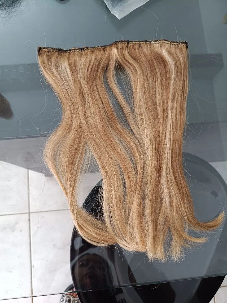 KIT COM 6 TELAS DE CABELO HUMANO LOIRO - 30/35 CM - Foto 2