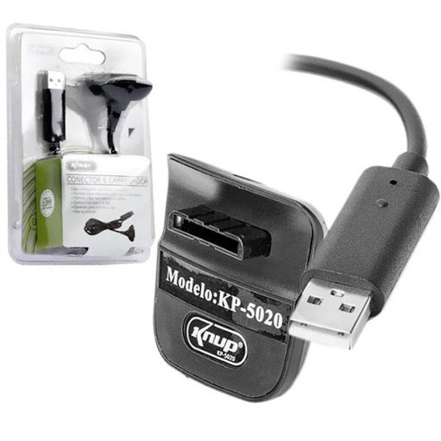 Cabo Carregador De Bateria Do Controle Sem Fio Xbox360 Knup KP-5020