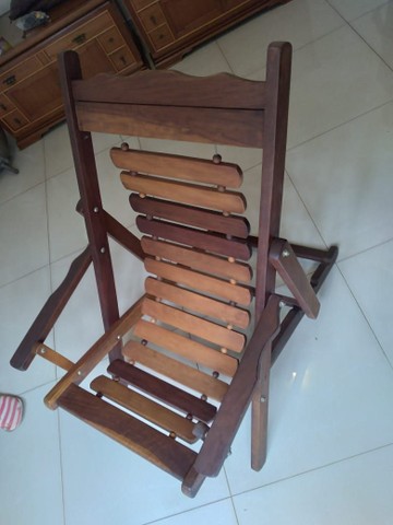 Cadeira Espreguiçadeira Em Madeira Maciça De Lei.