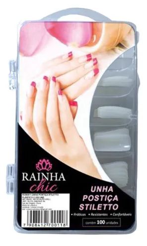 Kit Unhas Postiças Stiletto Rainha Chic - Foto 2