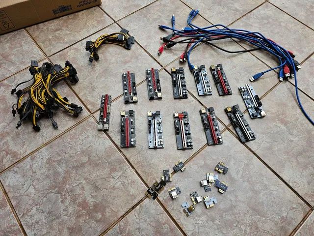 Kit 8 Riser Usb 3.0, Gpu externa, Mineração de criptomoeda