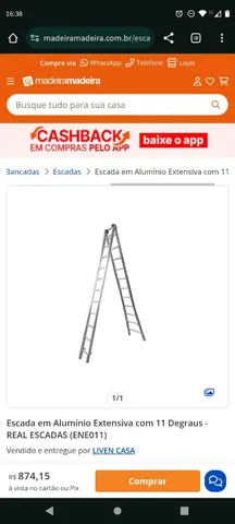 Vende - se Escada de Alumínio 11 x 2 Degraus!