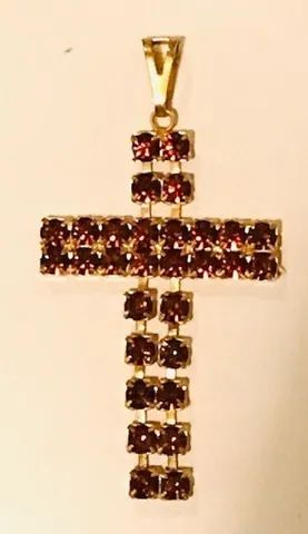 Pingente - Crucifixo em strass marrom  - Foto 2