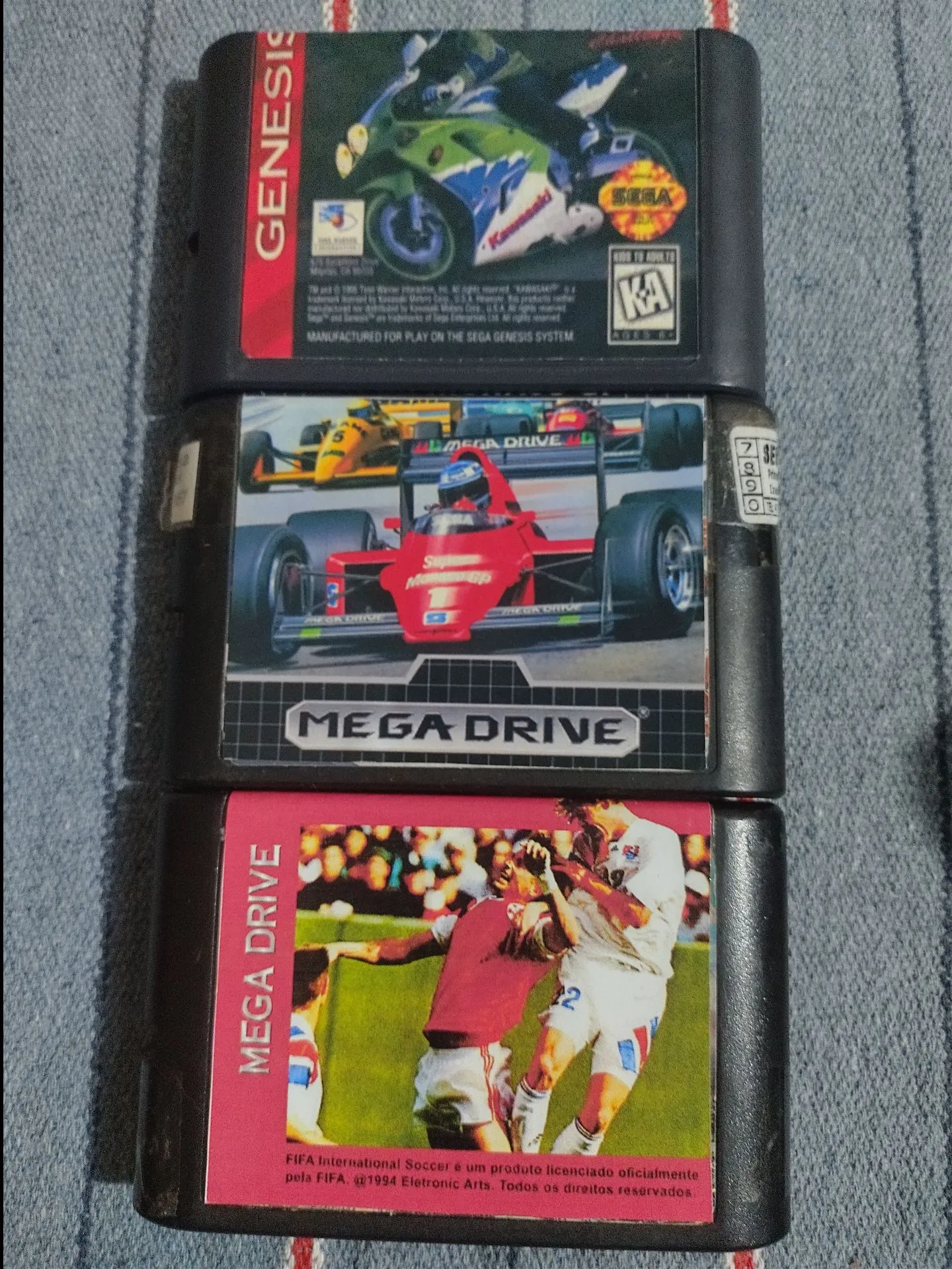 Lote com 3 jogos de Mega Drive