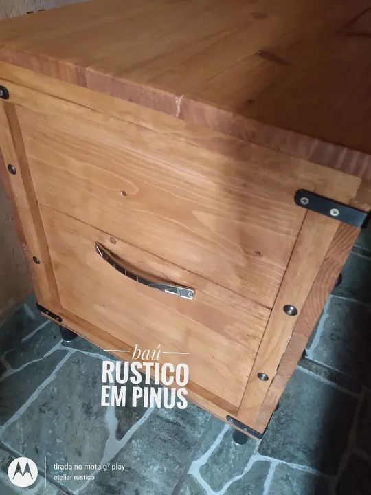Baú rustico em madeira de pinus  - Foto 2