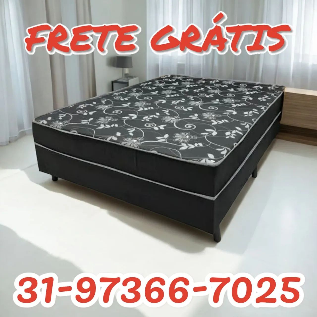 CAMA BOX CASAL NOVAS / 10CM DE ESPUMA D33 / HIPER OFERTA 