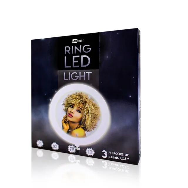 Iluminador Ring Led 25,5cm Com Controle E Tripé Mb84371