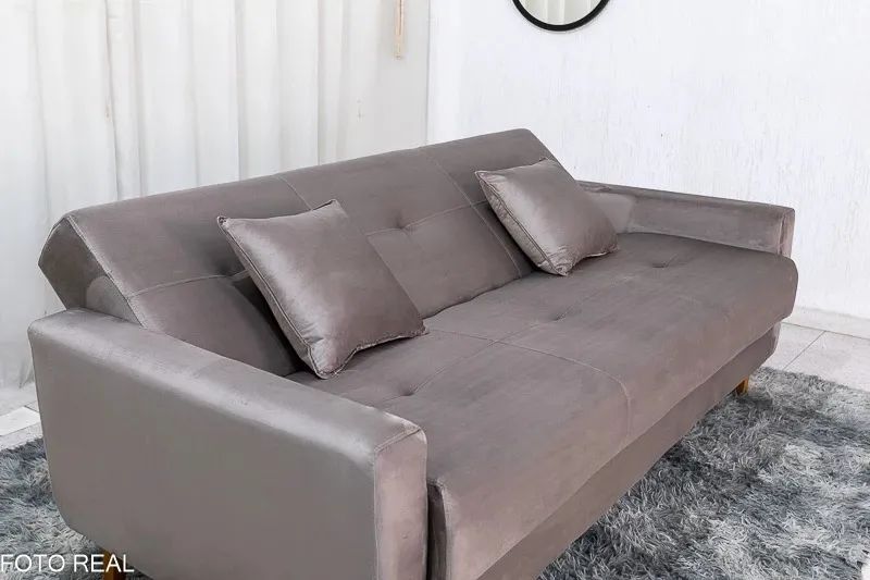 Sofá Cama Capuccino com Baú rf65 - Foto 4