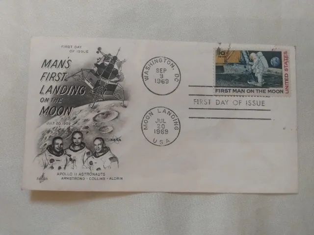 selo com envelope 1* homem na lua