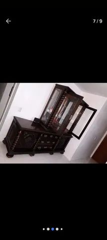 Antiga Cristaleira Em 2 Partes Português Manoelino Colonial - Foto 2