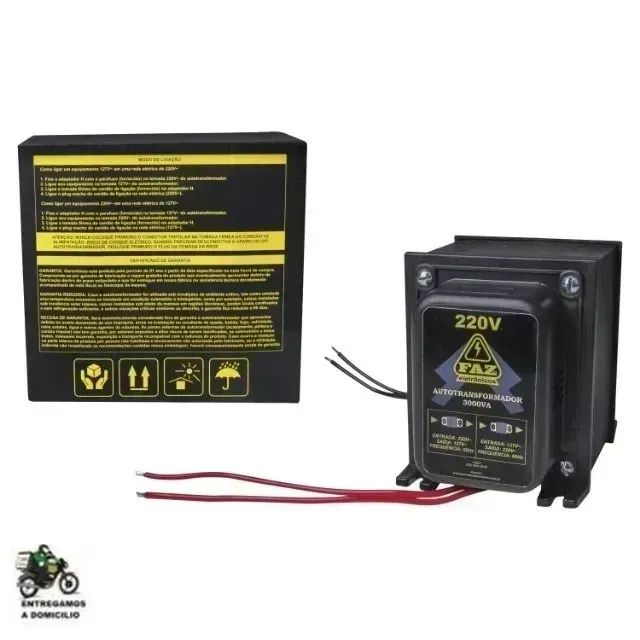 Auto Transformador 3000VA 110x220x110 Bivolt Faz Eletrônicos