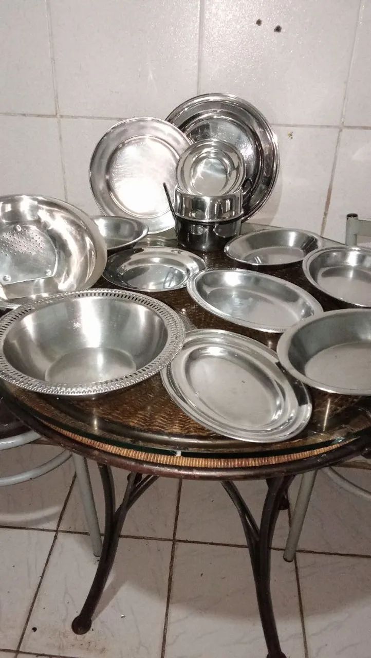 Jogo de Pratos de Aço Inox - Foto 5