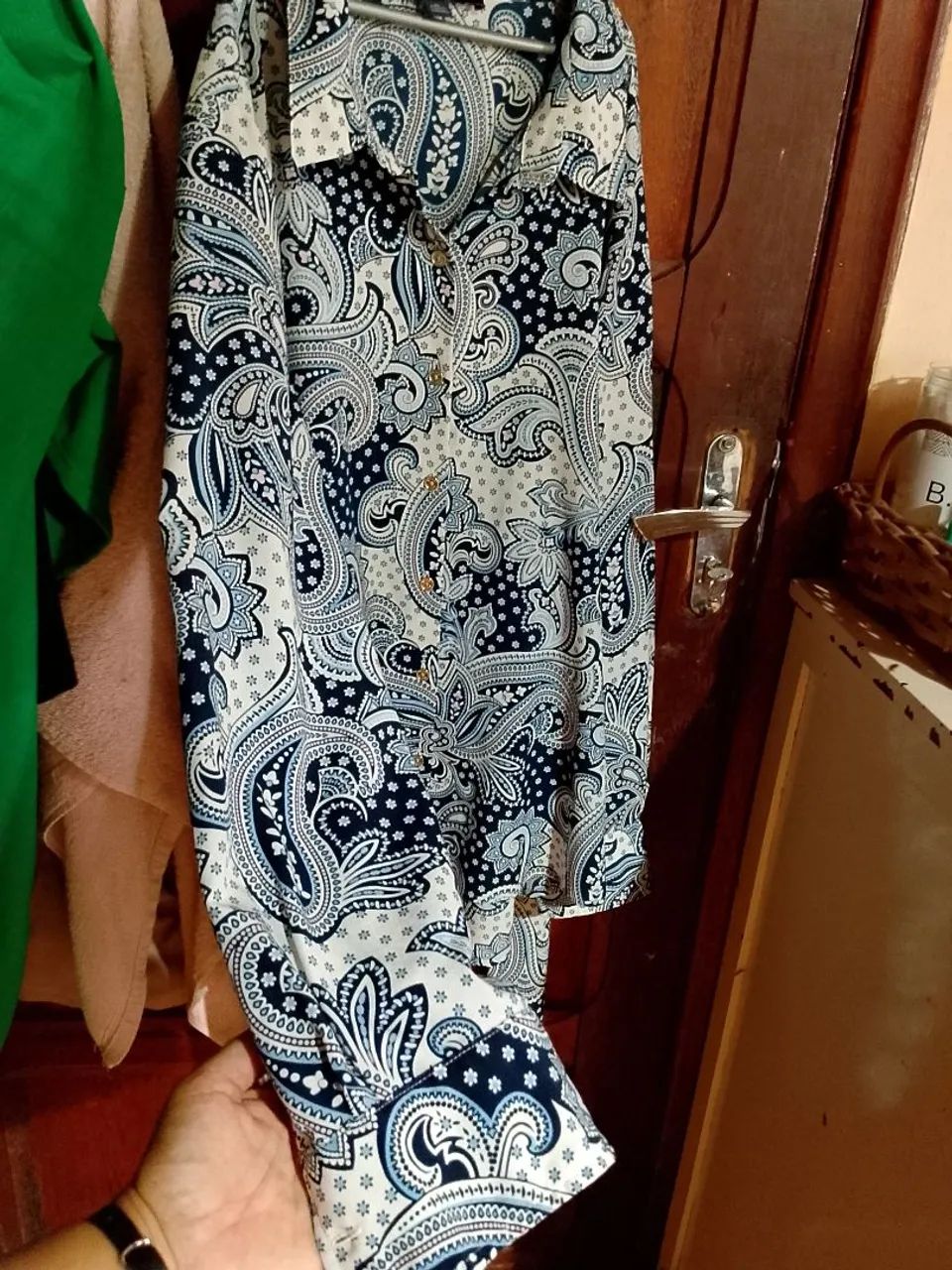 Camisa Feminina Paisley Azul Tommy original  - Foto 3
