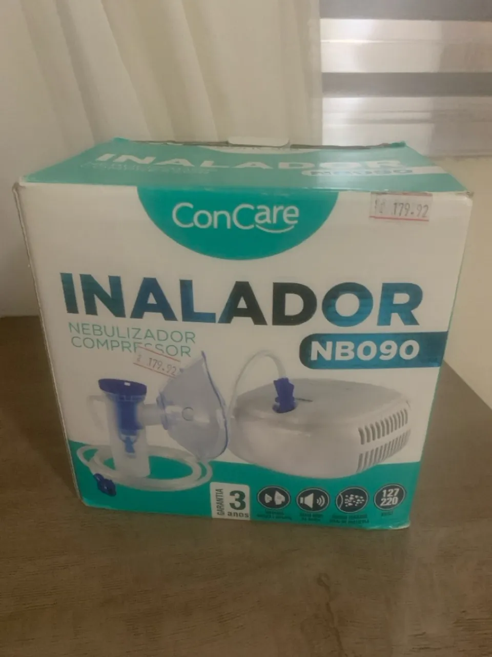 Inalador Nebulizador Compressor ConCare NB090 usado apenas uma vez