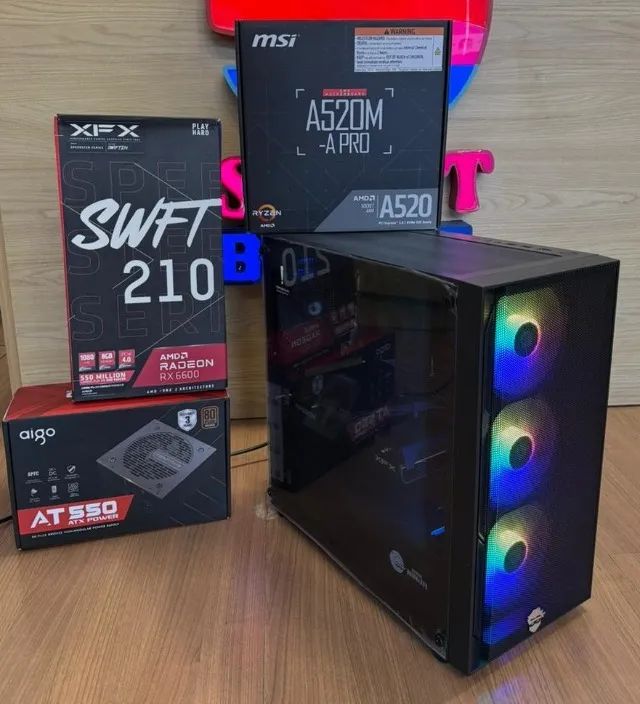 PC Gamer | Ryzen 5500 | RX 6600 | 16GB DDR4 | M.2 480GB | Wi-Fi | Warranty64617597533441123