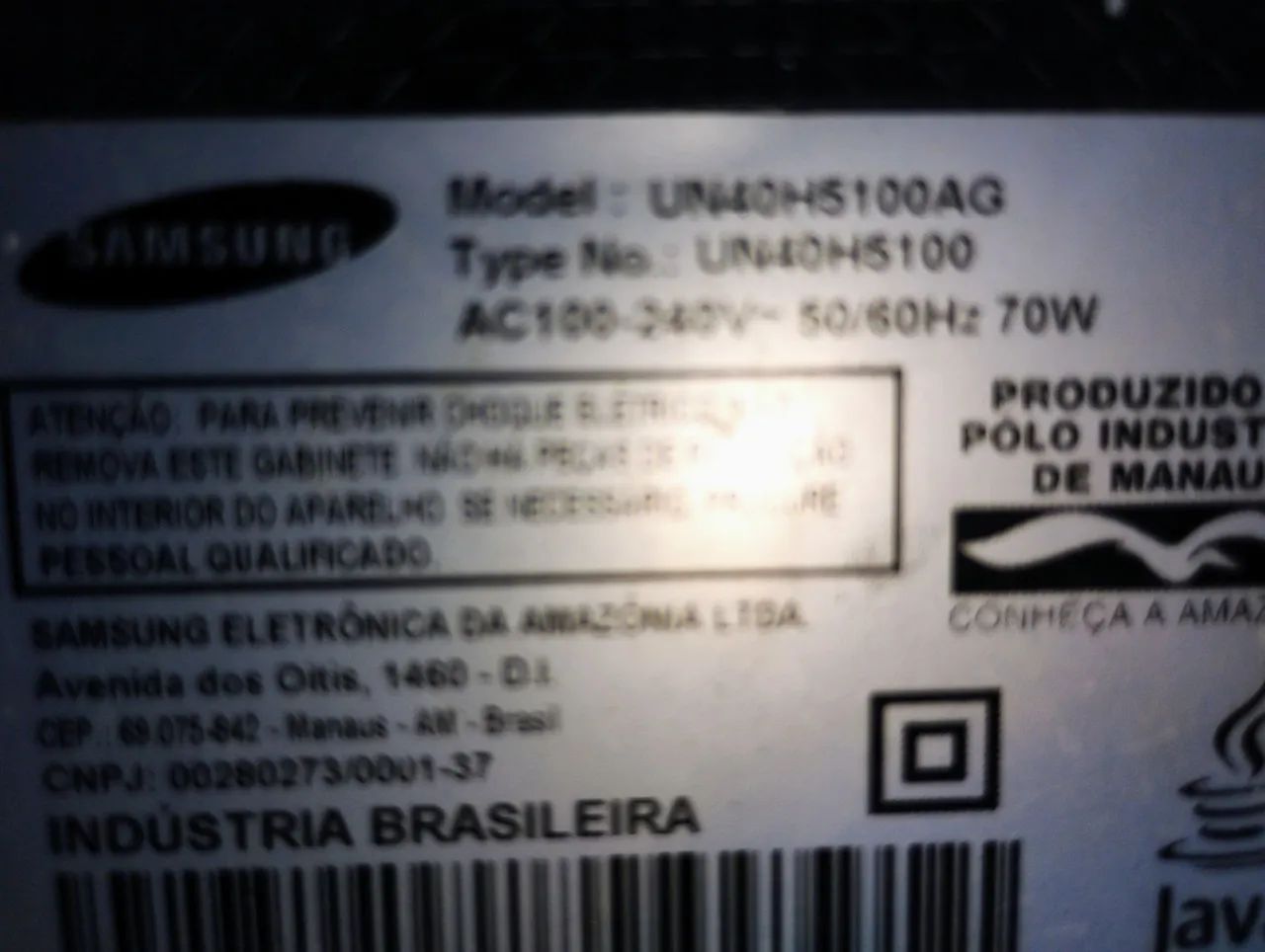 TV LED Samsung 40 polegadas Modelo UN40H5100AG defeito tela trincada  - Foto 5