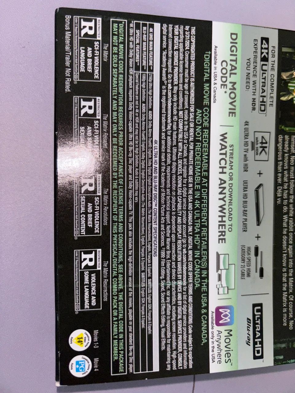 Bluray Matrix - Déjà Vu Collection 4k - Foto 4