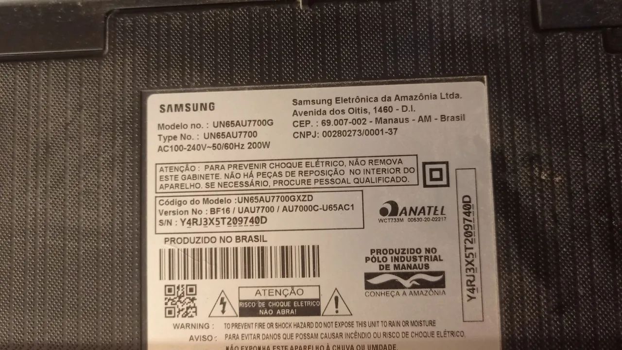 Peças tv Samsung UN65AU7700