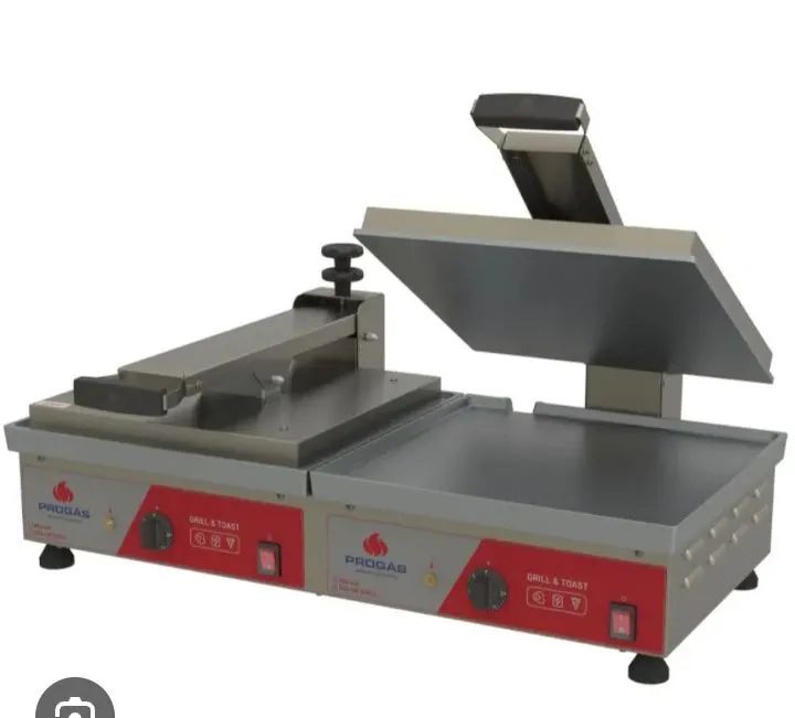 NZ. Chapa grill elétrico com prensa DUPLA PROGÁS 