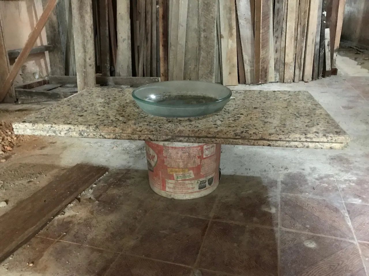 Pia granito banheiro com Cuba de vidro - Foto 6