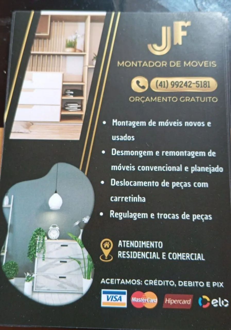 Montador de móveis ( desmontagem e remontagem) fazemos transporte opcional 