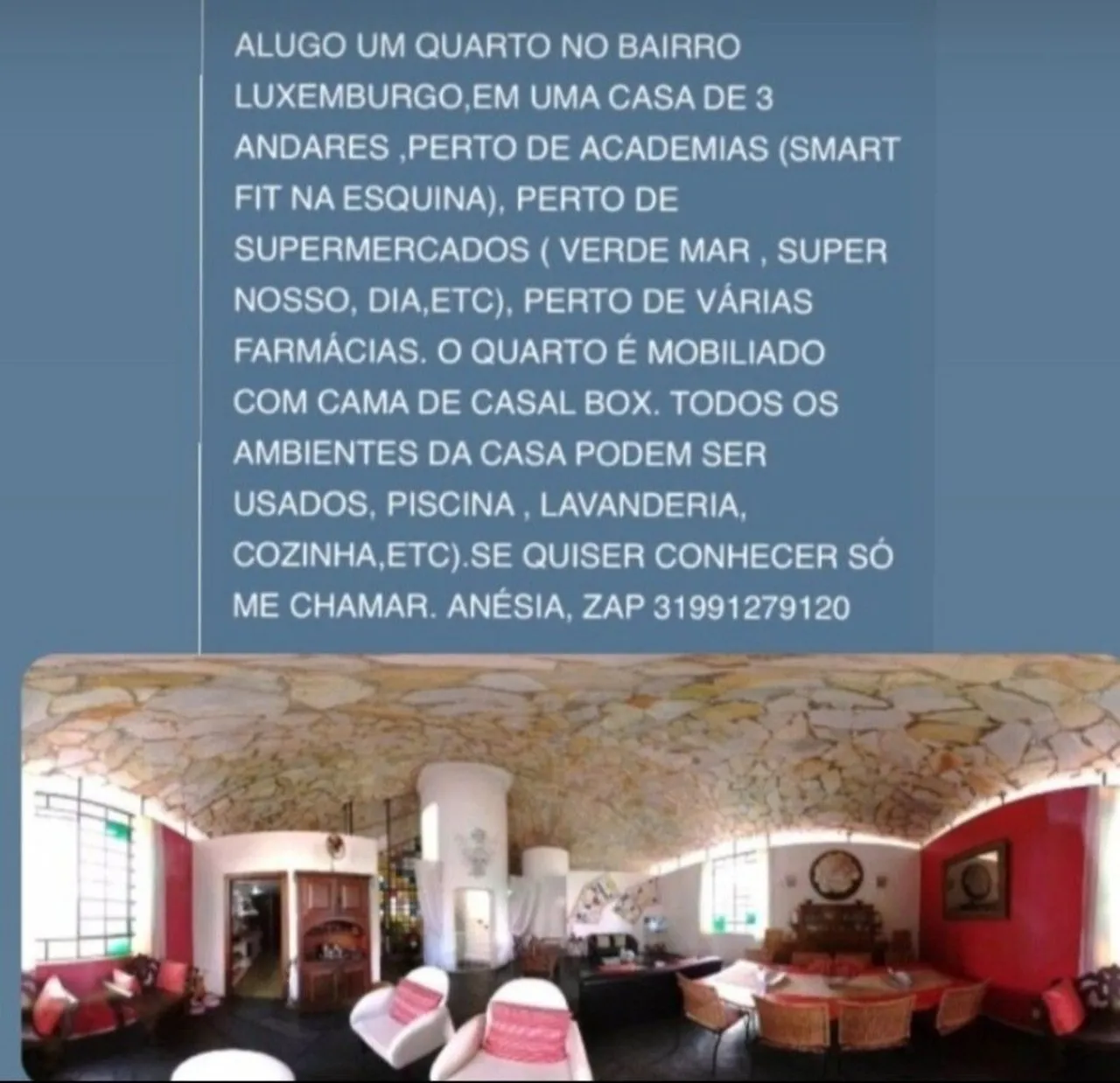 Alugo um quarto no bairro Luxemburgo em Bh