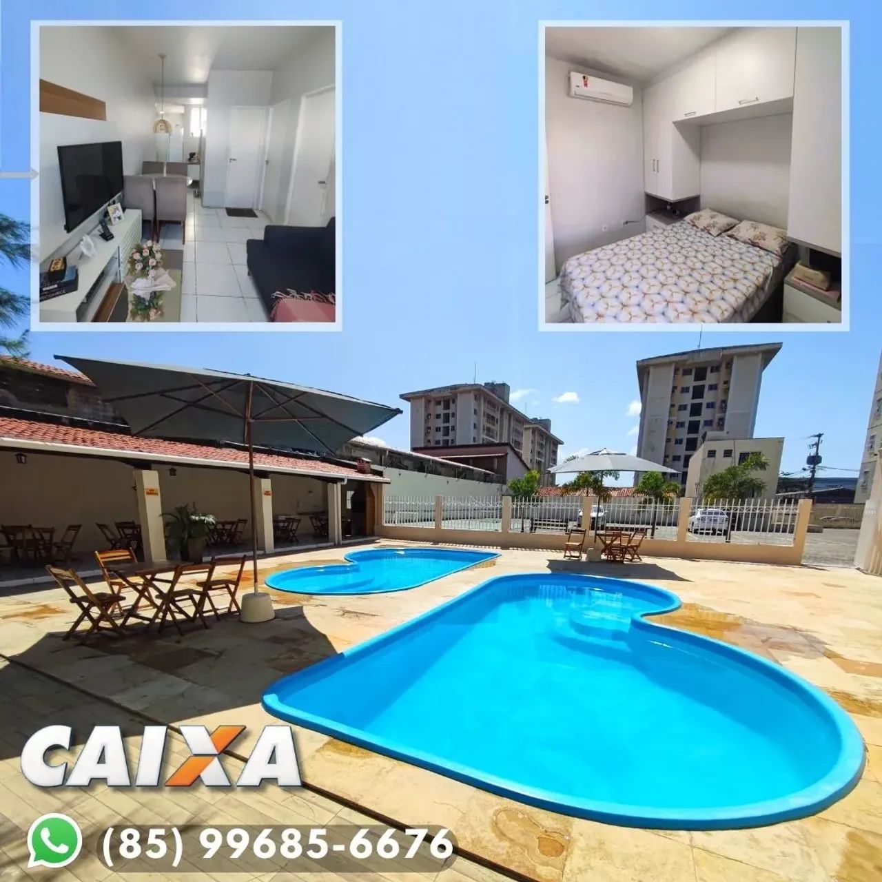 Apartamento à venda no 2º andar, financia pela Caixa, Lazer Completo, Bem localizado