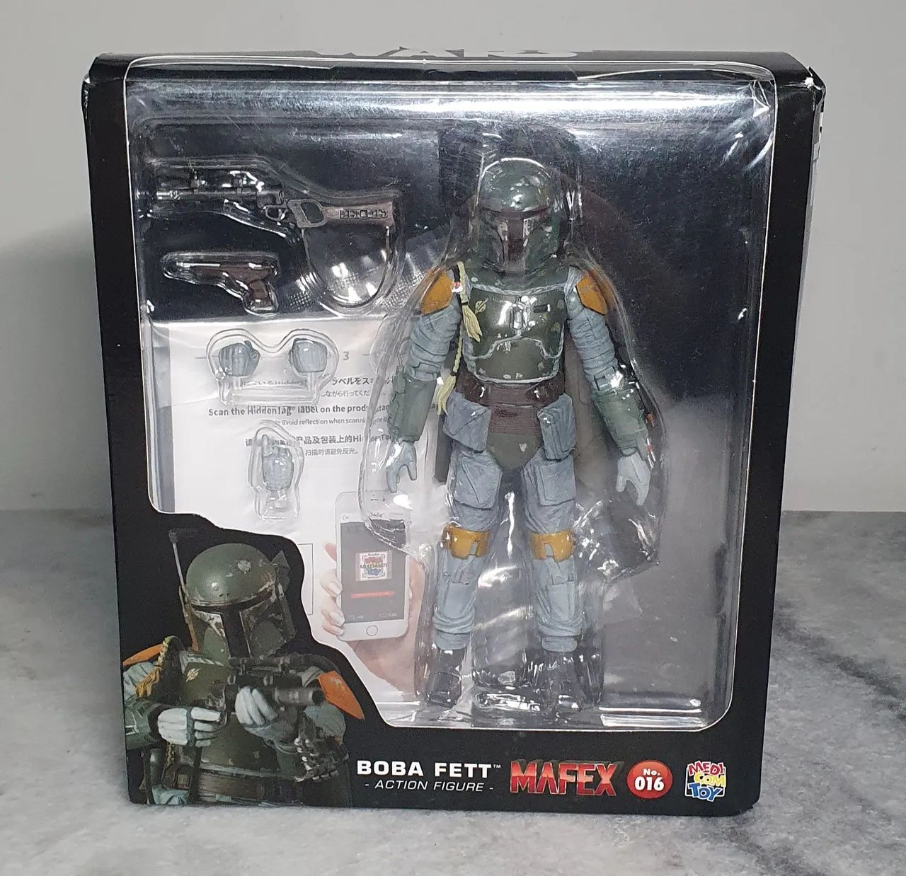 Star wars mafex boba fett original lacrado 