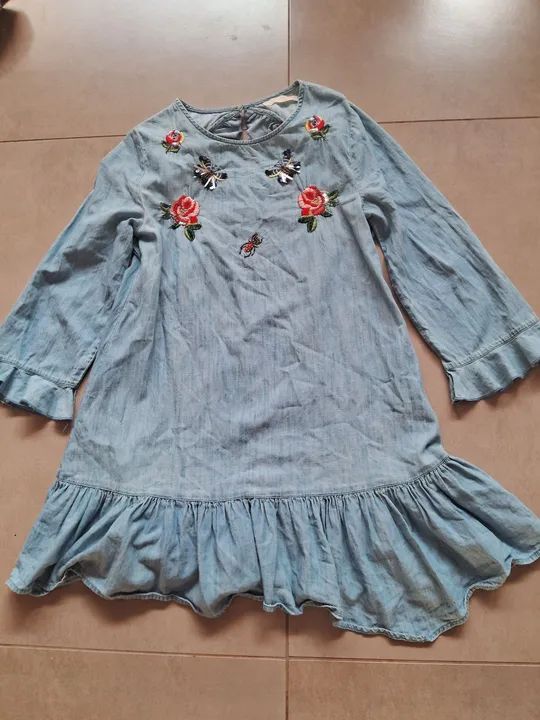 Vestido Jeans Zara Infantil Tamanho 11/12 Roupas Jardim