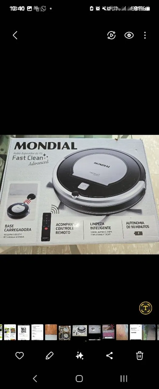 Robô Aspirador de Pó Fast Clean+ Advanced Mondial