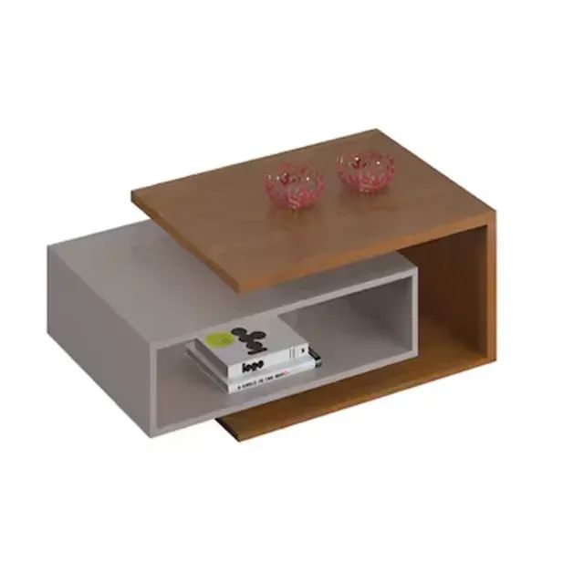 !!! ENTREGA GRATIS !!! Mesa de Centro Diva Candian Cinamomo/Off Larg. 0.88m - JCM - Foto 3