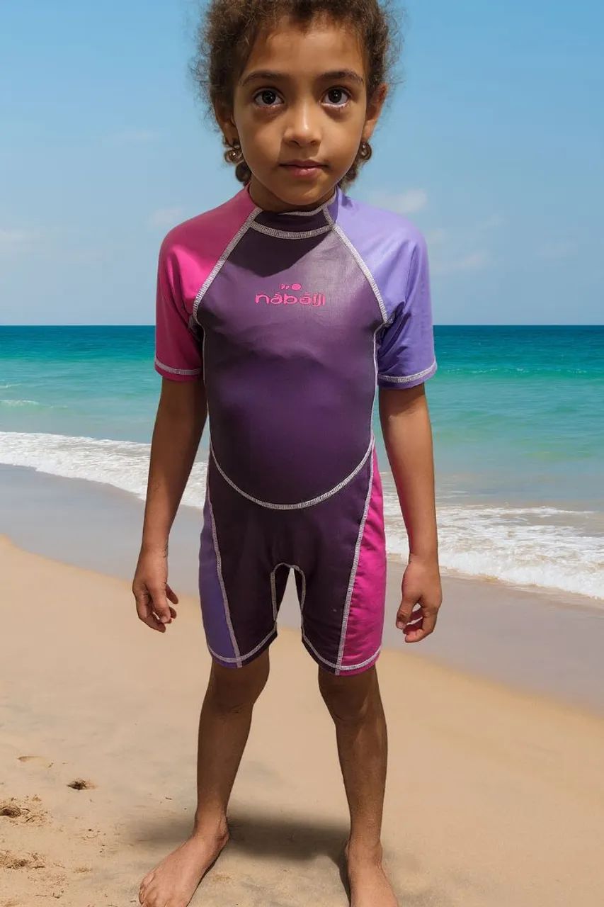 Macacão infantil de natação(crianças de até 1m de altura)