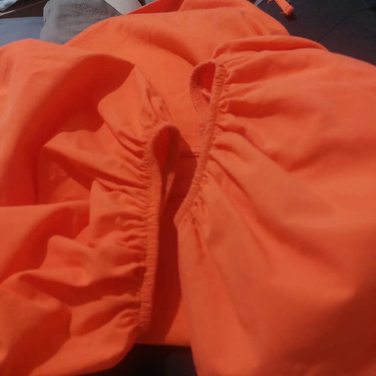 Blusa Laranja Zara com Mangas bufantes Bufantes  - Foto 5