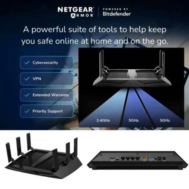 Roteador wifi com VPN 3.2Gbps Netgear Nighthawk Tri band Gigabit  - Foto 2