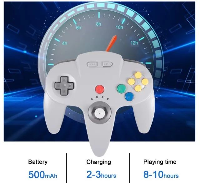 Controle Preto N64 2.4Ghz Wireless USB sem fio para N64, PC Windows, Nintendo Switch, Mac - Foto 6