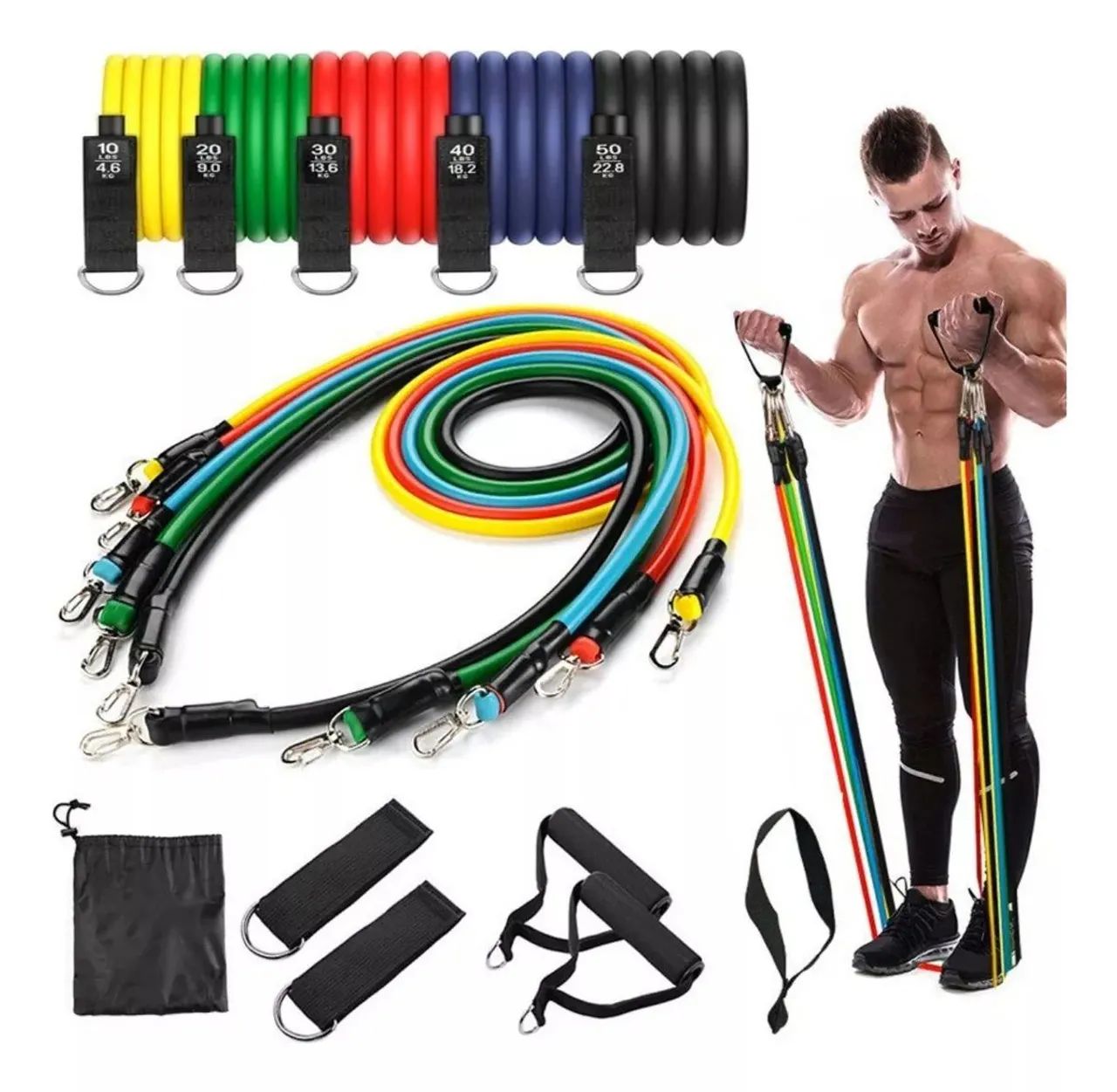 Kit Faixas Elásticas de Resistência para Treino Mbfit. Entrega Grátis!