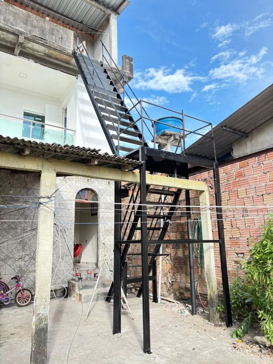 Escada reta c patamar