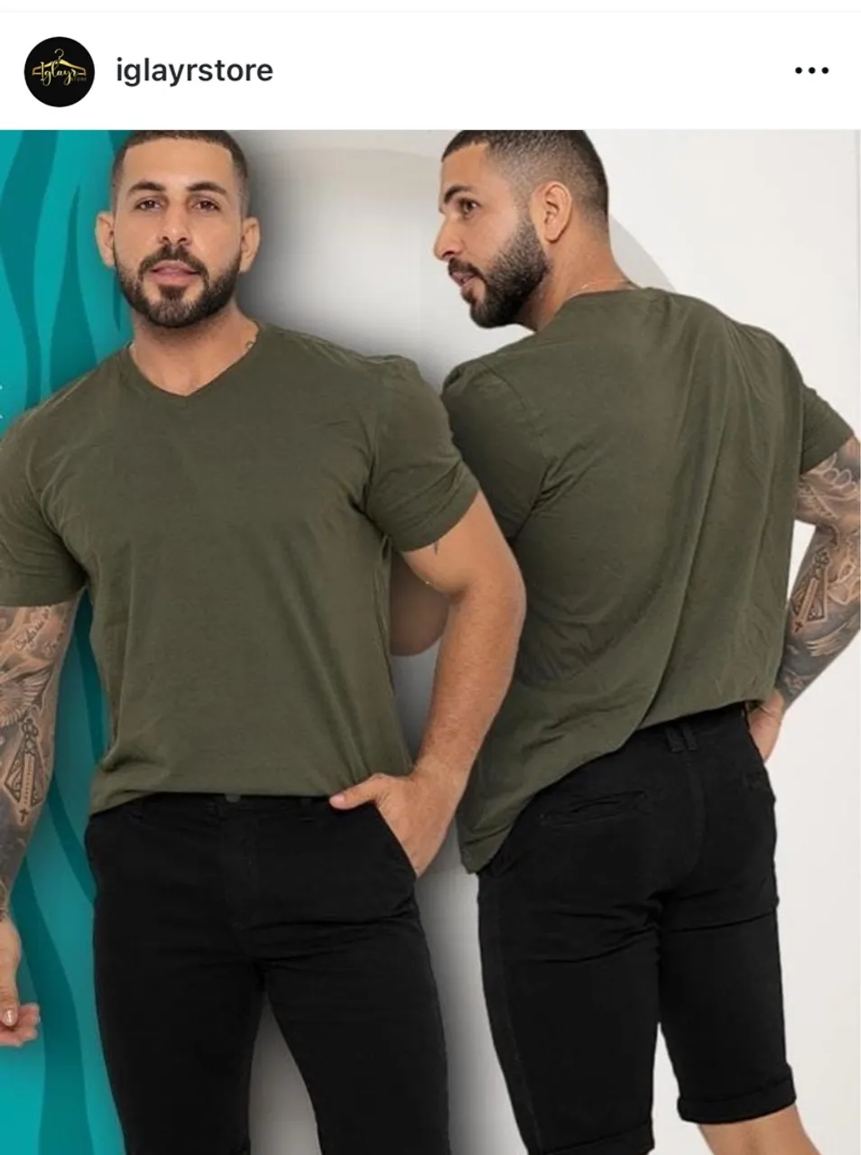 Conjunto Masculino Camiseta V-Neck e Bermuda