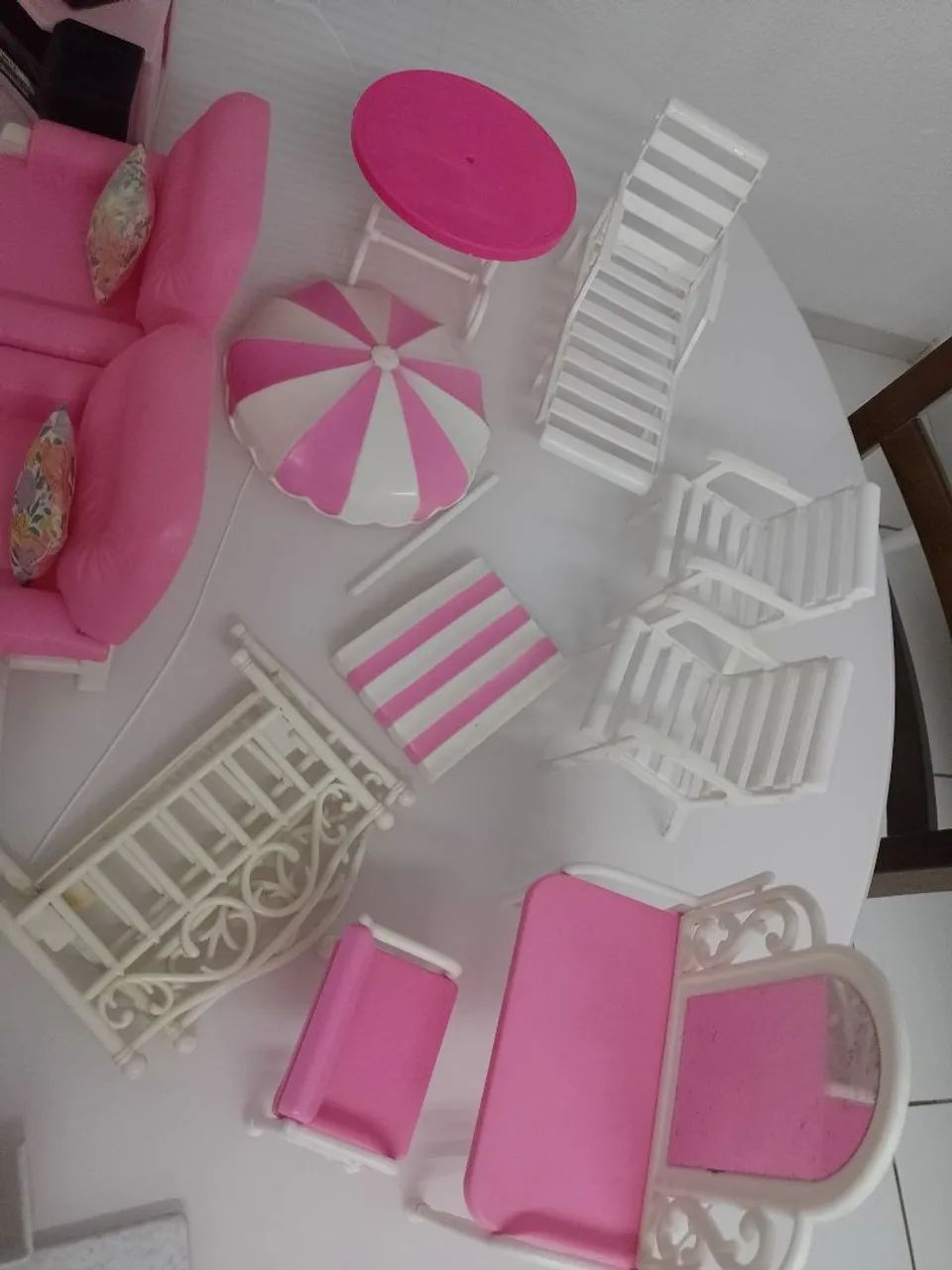 Sofá de Brinquedo Rosa para Bonecas - Foto 5