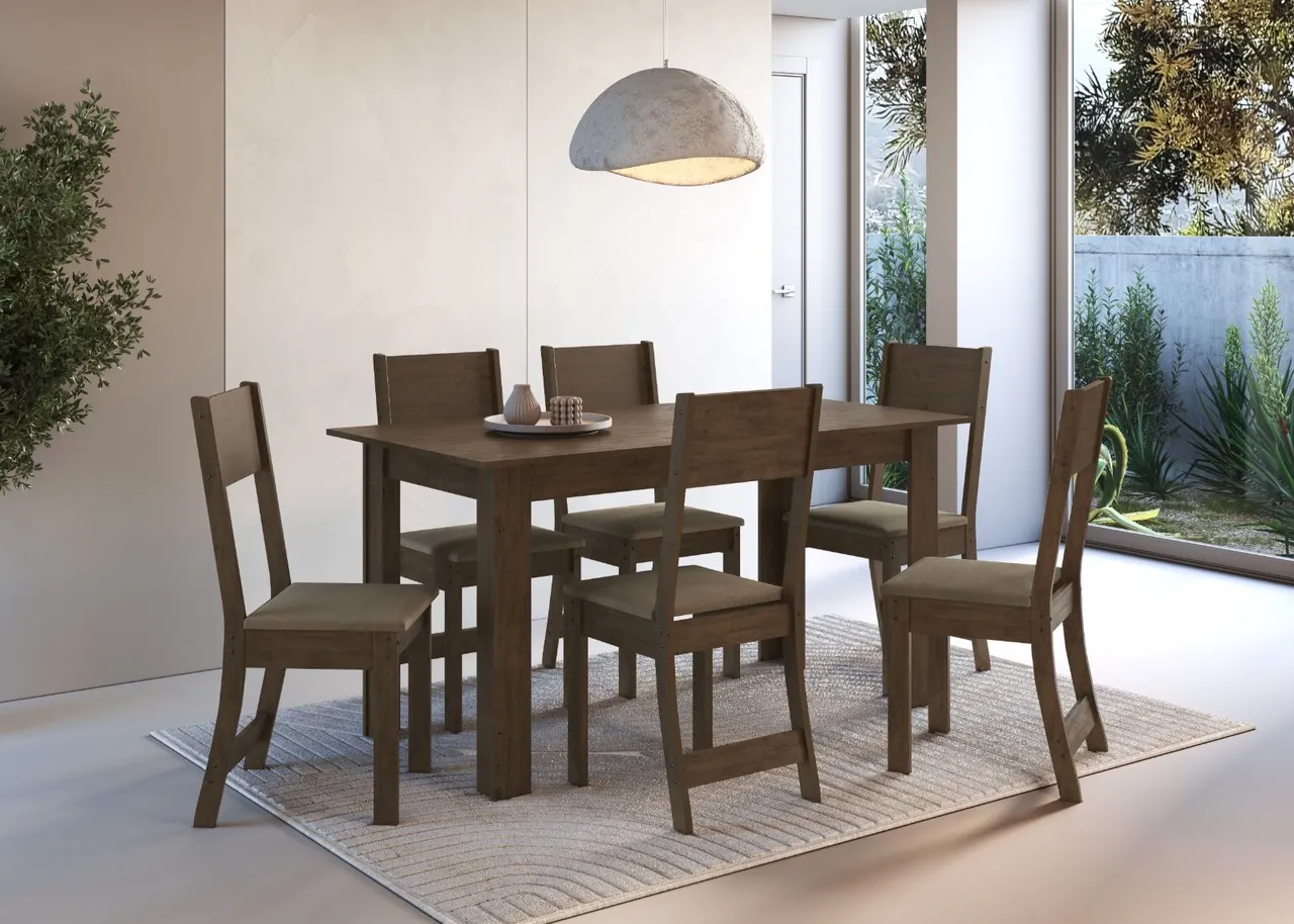 CONJUNTO MESA ATLANTA C/ 6 CADEIRAS. EM PROMOÇÃO!