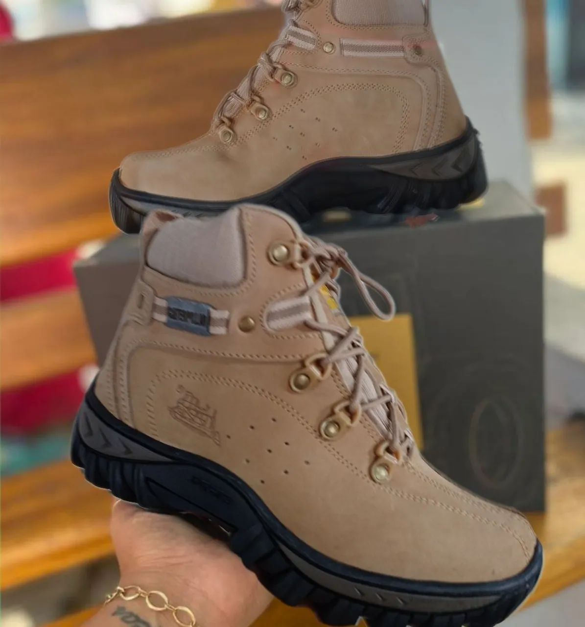 Bota Cano Médio Bege - Entrego 
