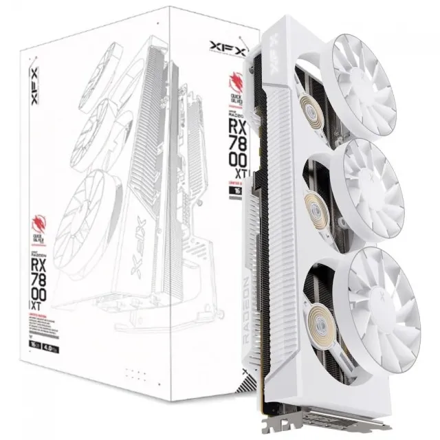 Placa de Vídeo XFX RX 7800 XT MagAir Arctic 16GB GDDR6 FSR Ray Tracing Branco [nova]