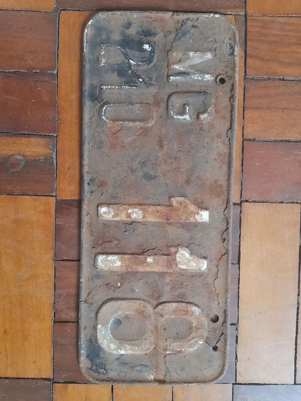 Placa Original de Carro da Década de 1920 - Antiga e Rara