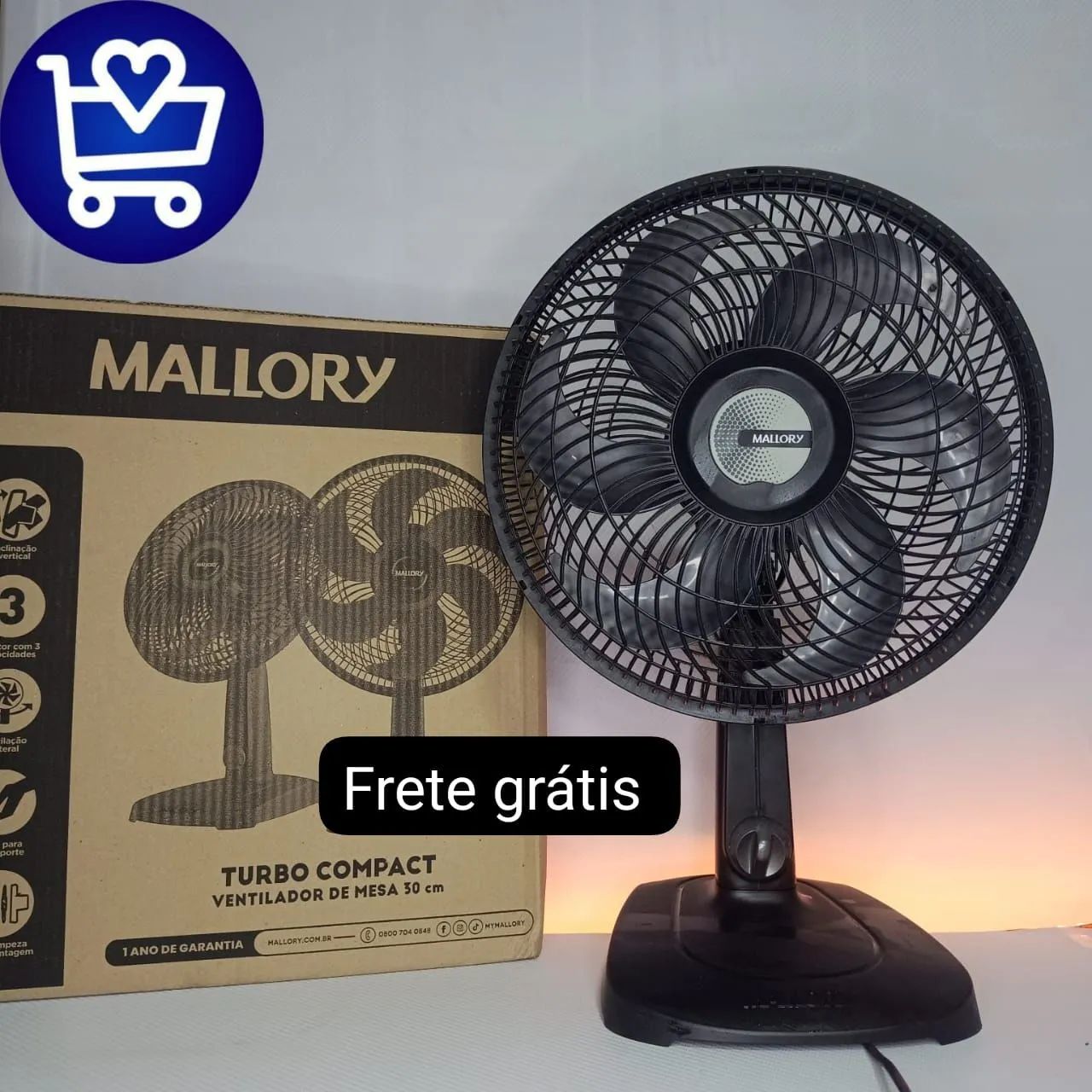 Ventilador de Mesa Mallory Turbo - Frete Grátis