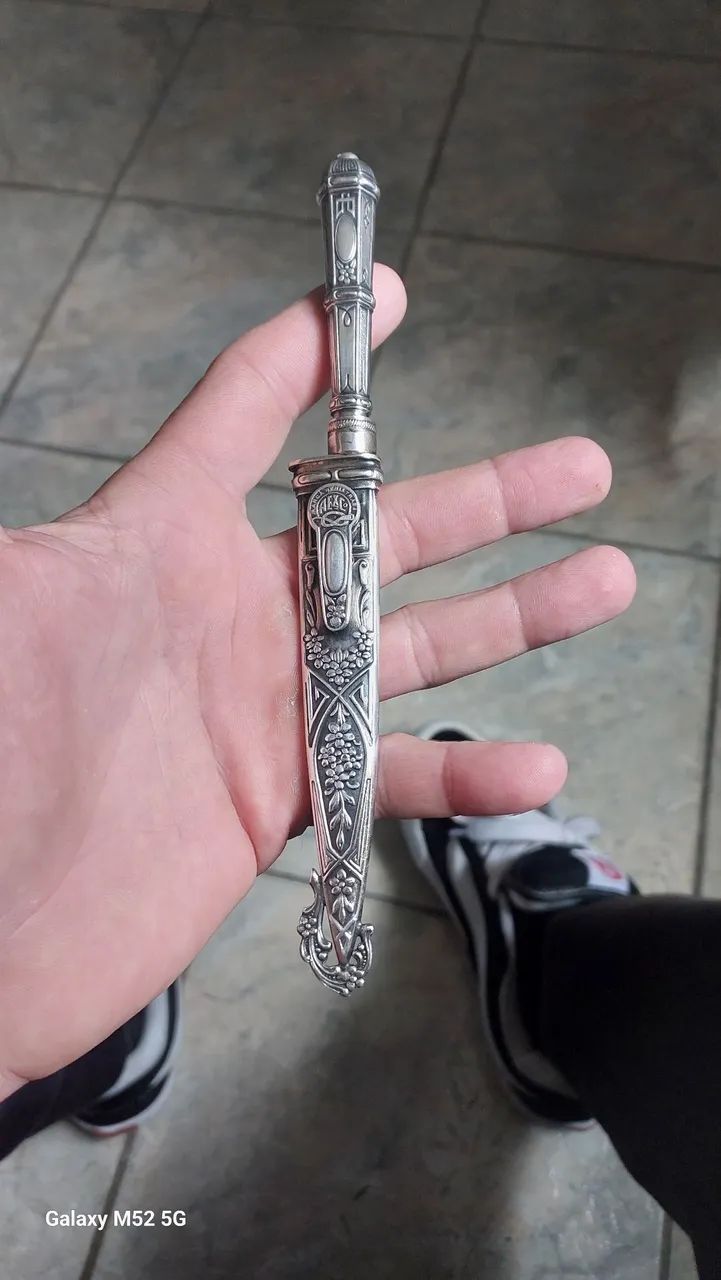 Faca antiga Eberle corneta em alpaca  - Foto 2