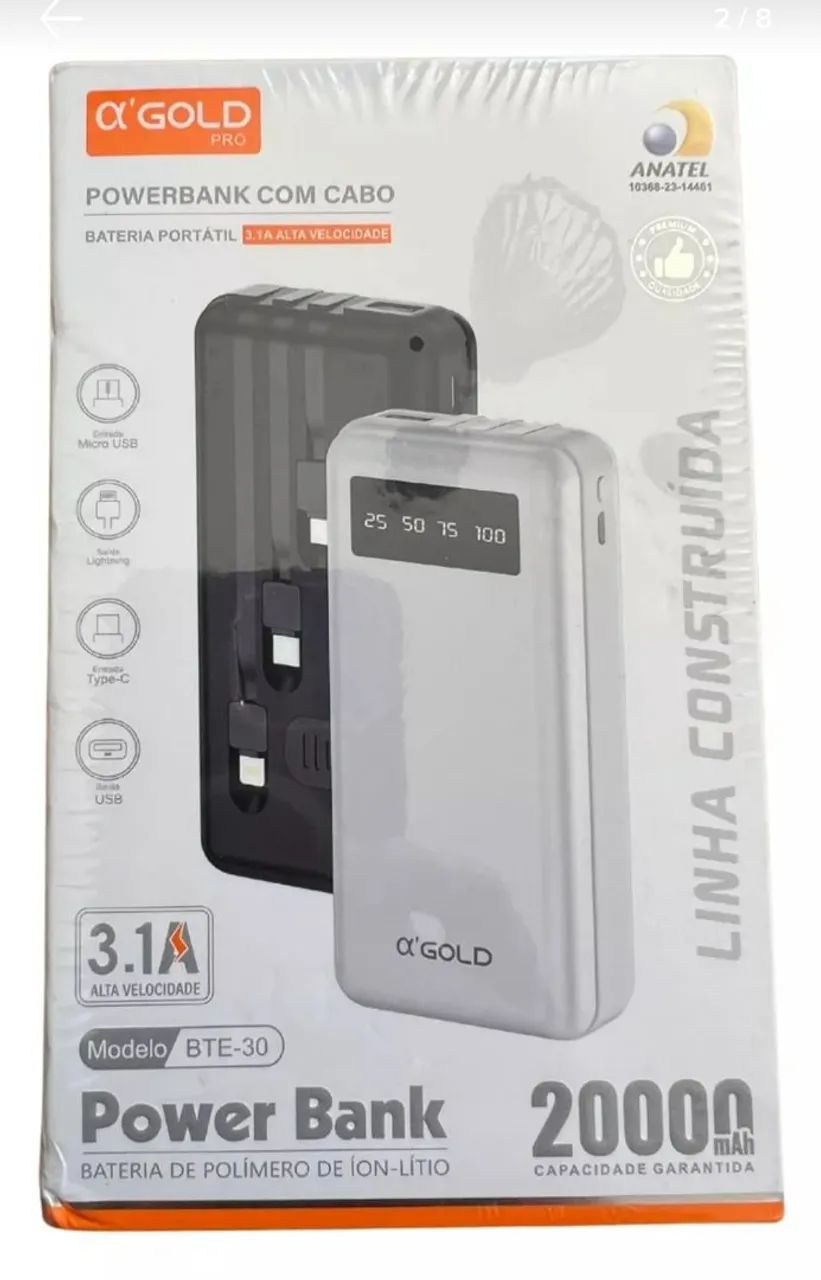 Carregador Portátil Power Bank 20.000mAh Universal - Foto 2