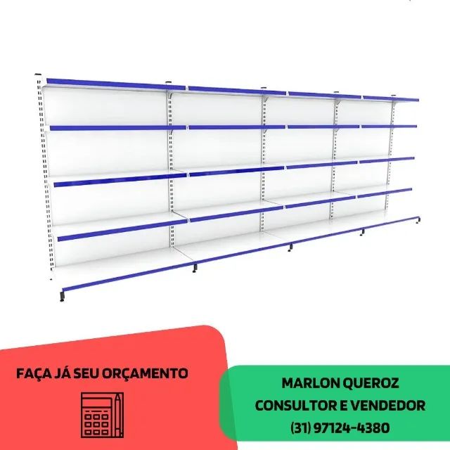 Gondola de Parede Branca Polar 1,00x170M