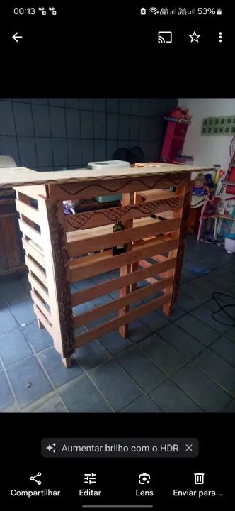 Balcão de madeira rústico para bar - Foto 4