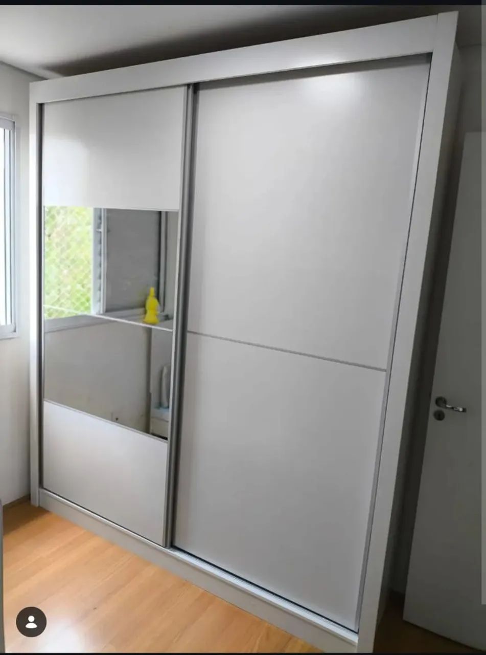 Double Wardrobe with Sliding Doors and Central Mirror